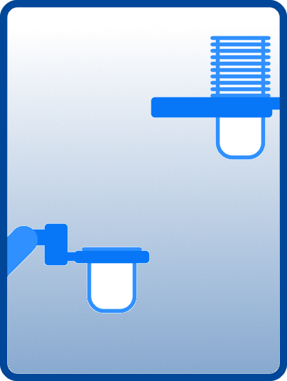 Robot cup dispense panel
